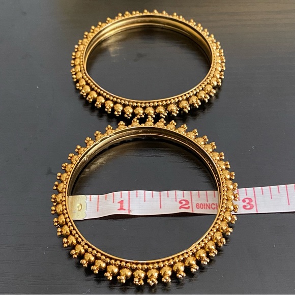 Indian bangles Pair of golden bangles Size 2.4” - Picture 4 of 6